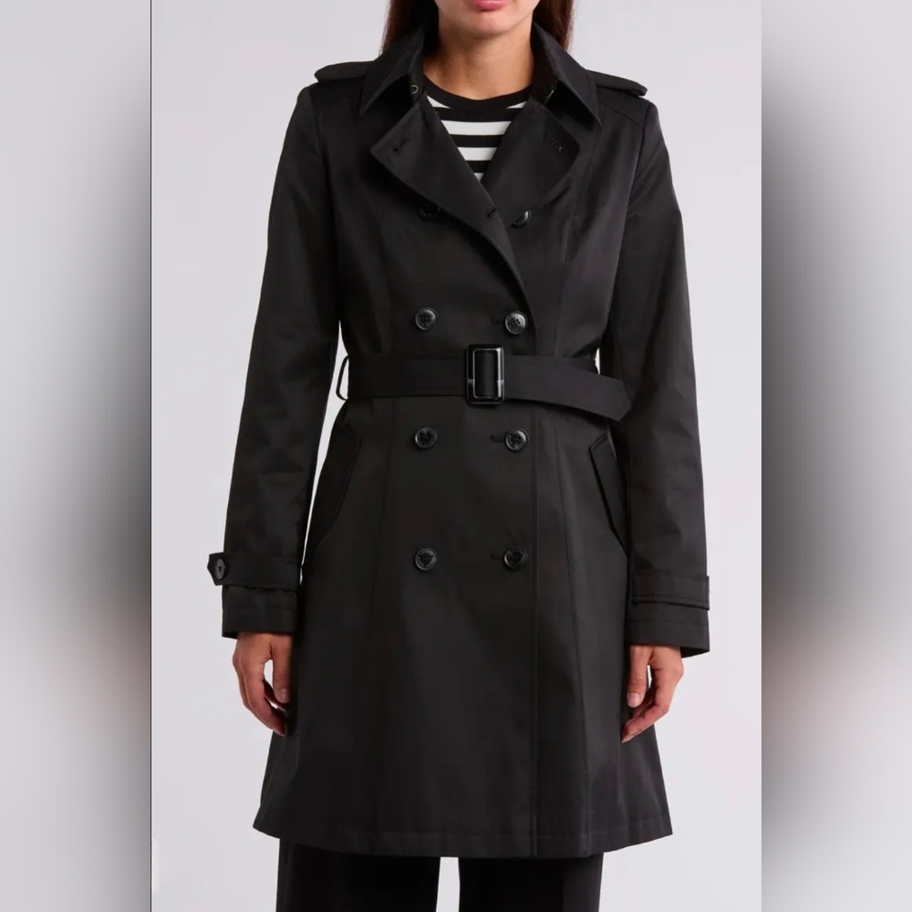Lauren Ralph Lauren Womens Black Trench Coat Size XXL NWT $240